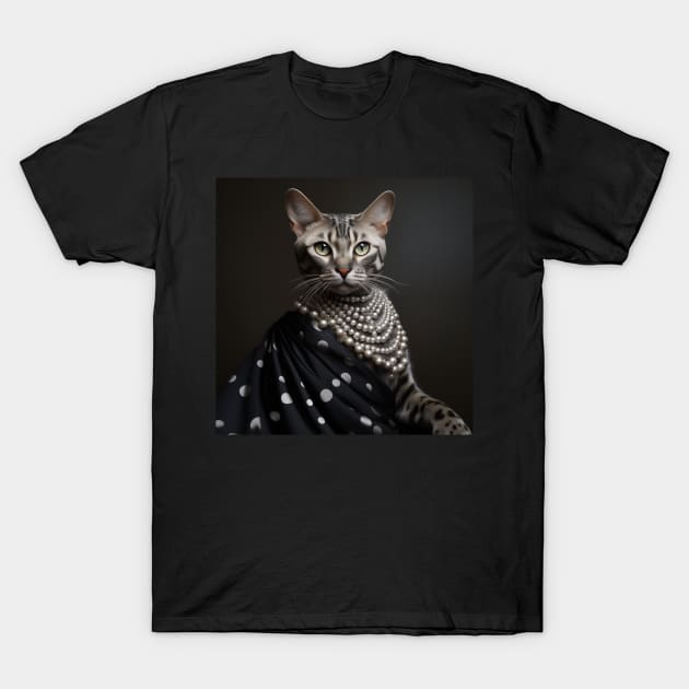 Opulent Silver Bengal Cat T-Shirt by Enchanted Reverie